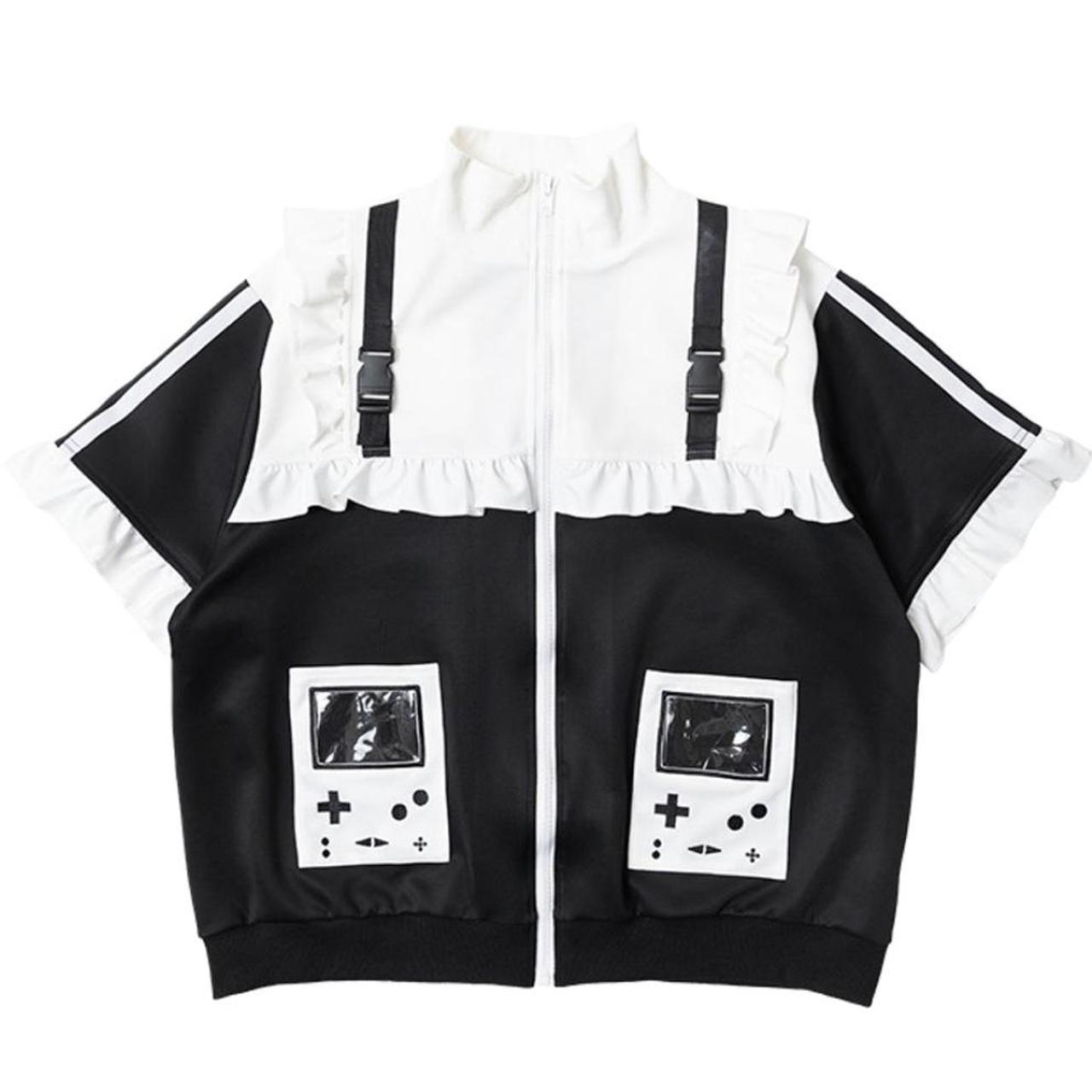 Acdc rag harajuku cyber black and white game over... - Depop