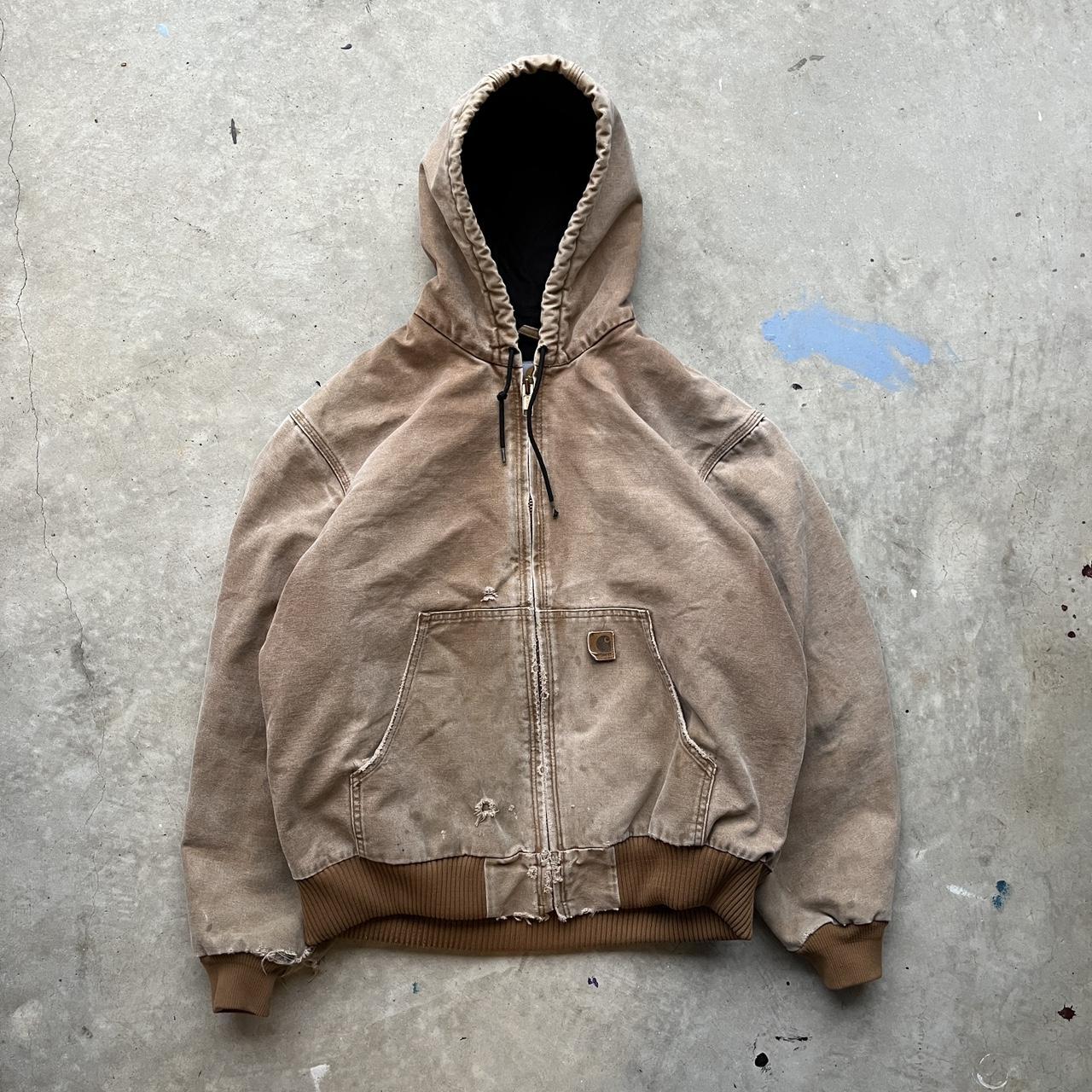 Carhartt Men's Tan Hoodie Depop