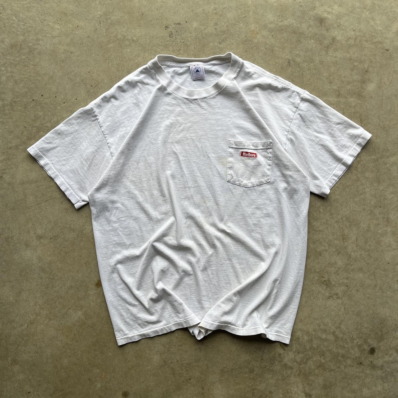 Marlboro Men's White T-shirt | Depop