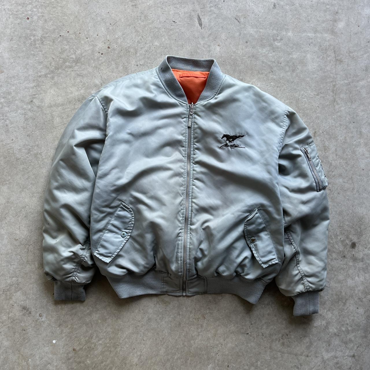 Men's Grey and Orange Jacket Depop