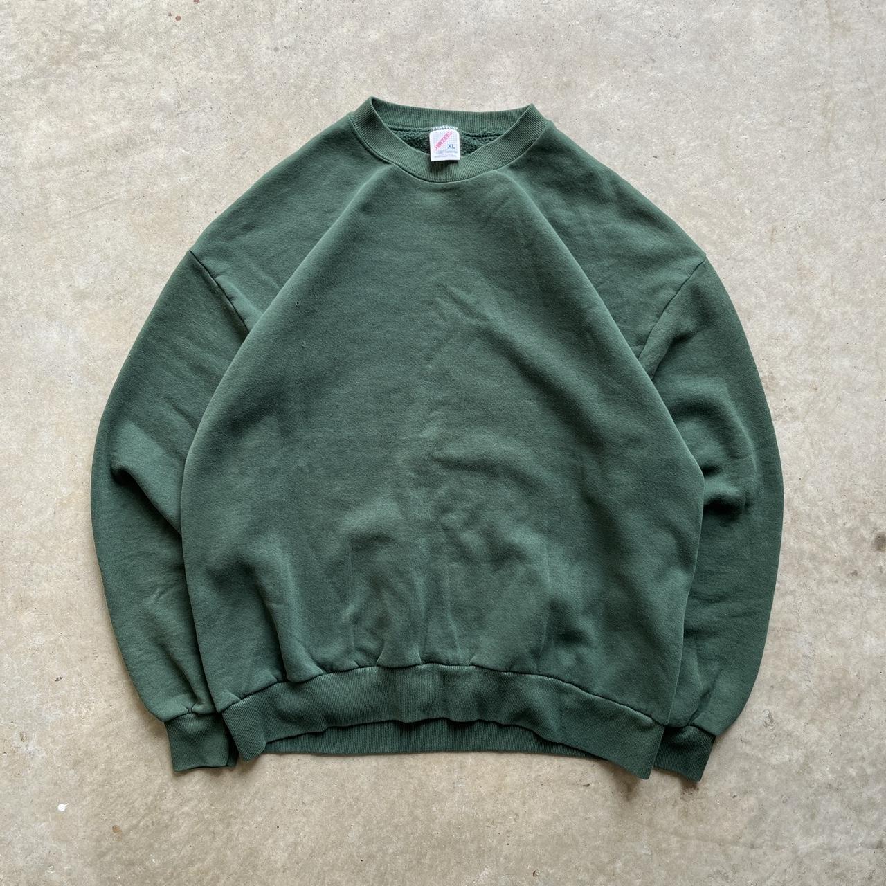 Jerzees Men's Green Sweatshirt Depop