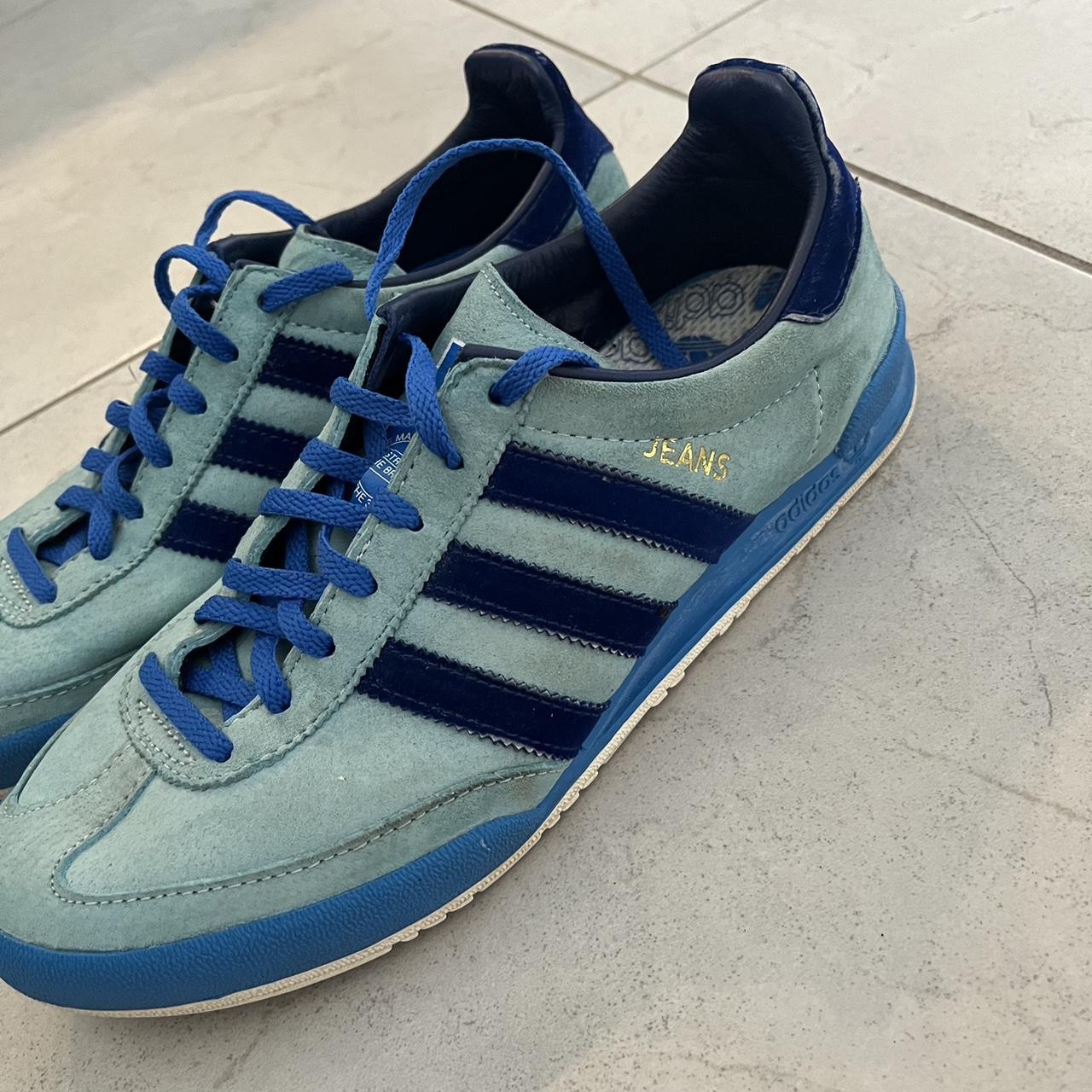 Adidas Jean Originals blue trainers.. worn hand full... - Depop