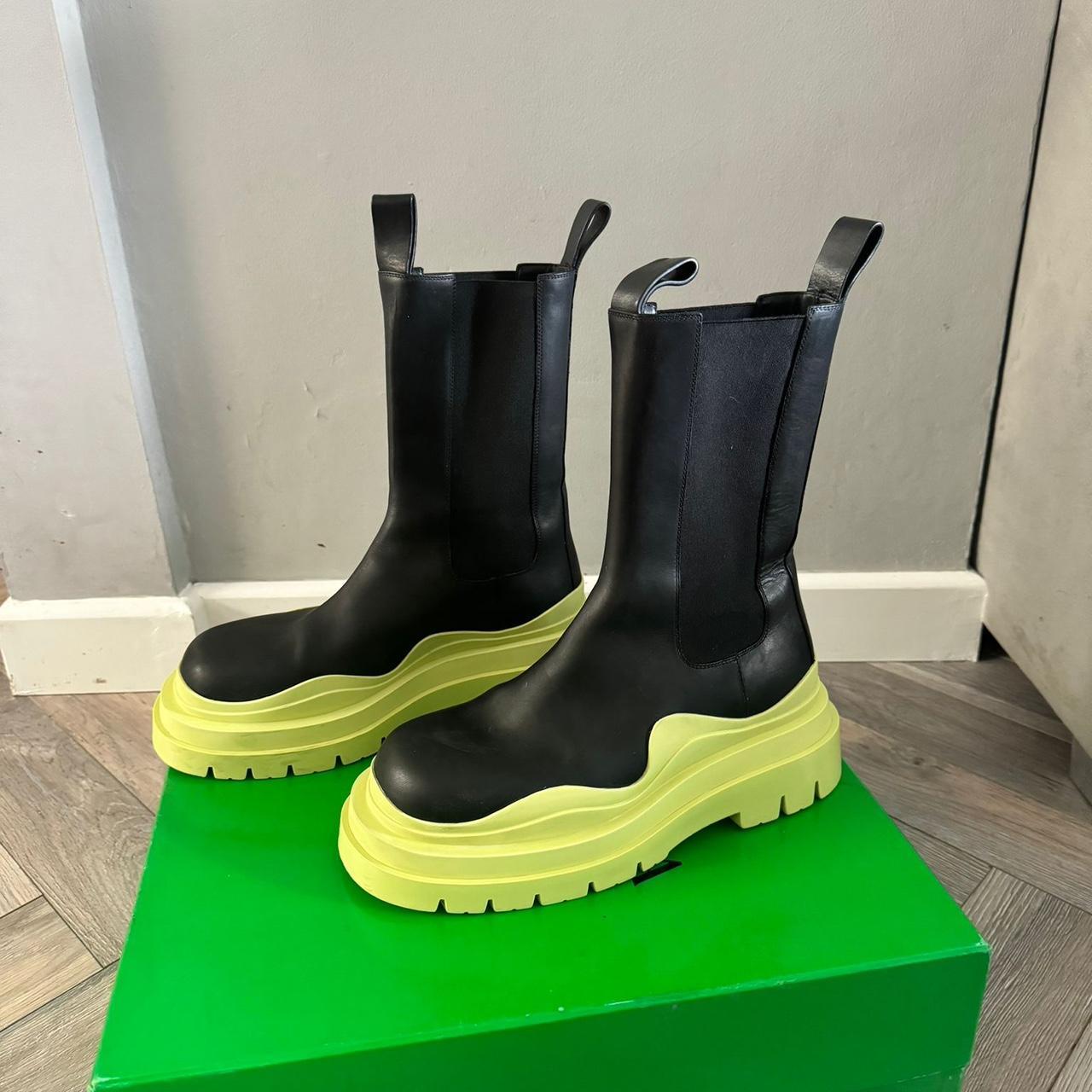 Bottega Veneta Tire Boots - Lime Size 8, true to | Depop