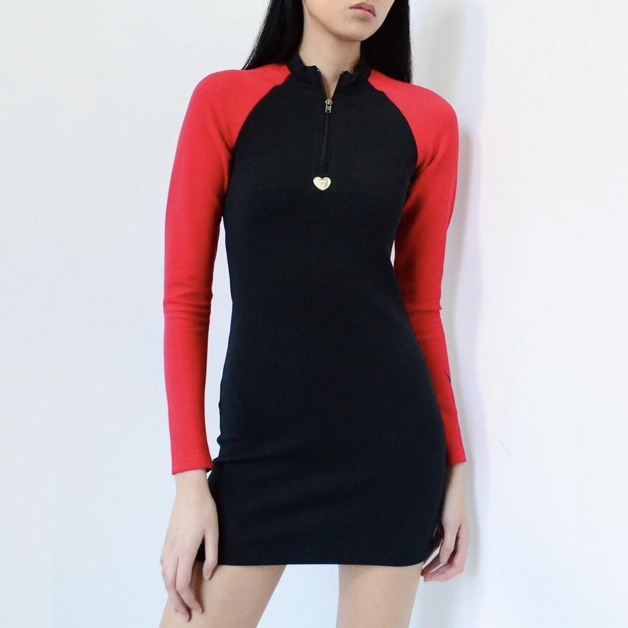 Red and sales black nike dress