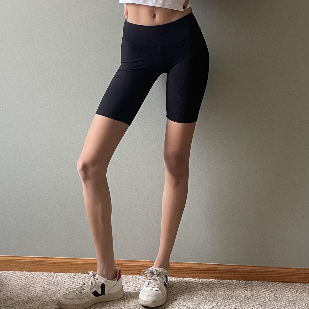 Aritzia (TNA) black biker yoga shorts Xsmall Depop