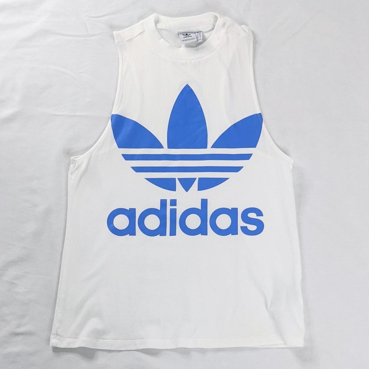 Adidas Women's White and Blue Vests-tanks-camis | Depop