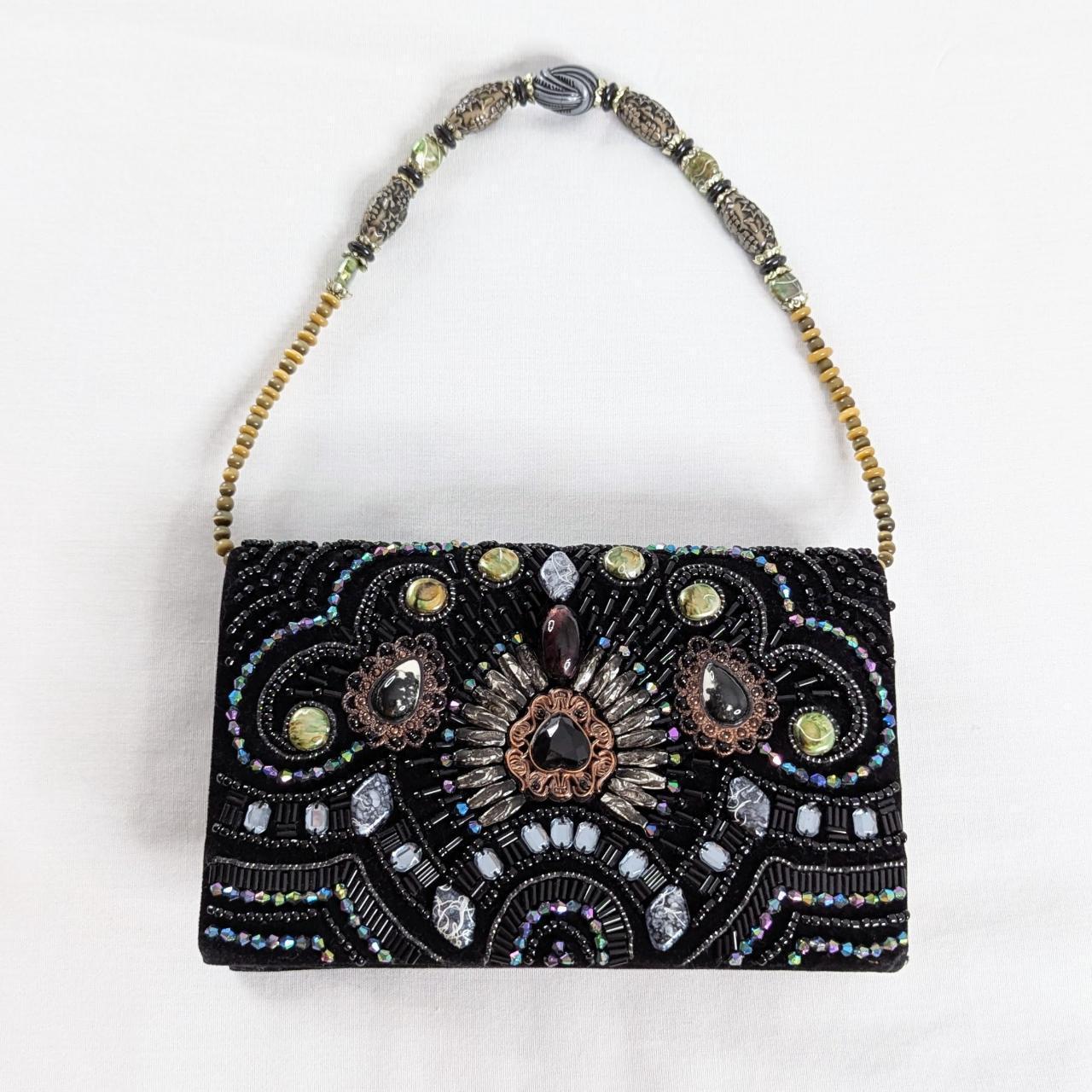 Vintage beaded black velvet high quality purse