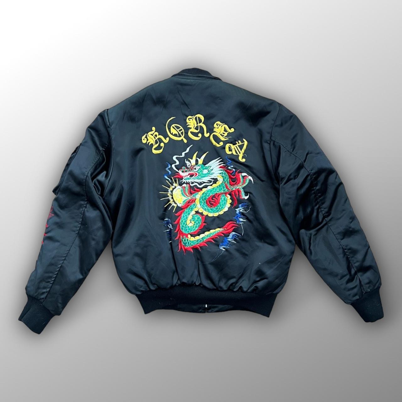 Satin dragon clearance bomber jacket