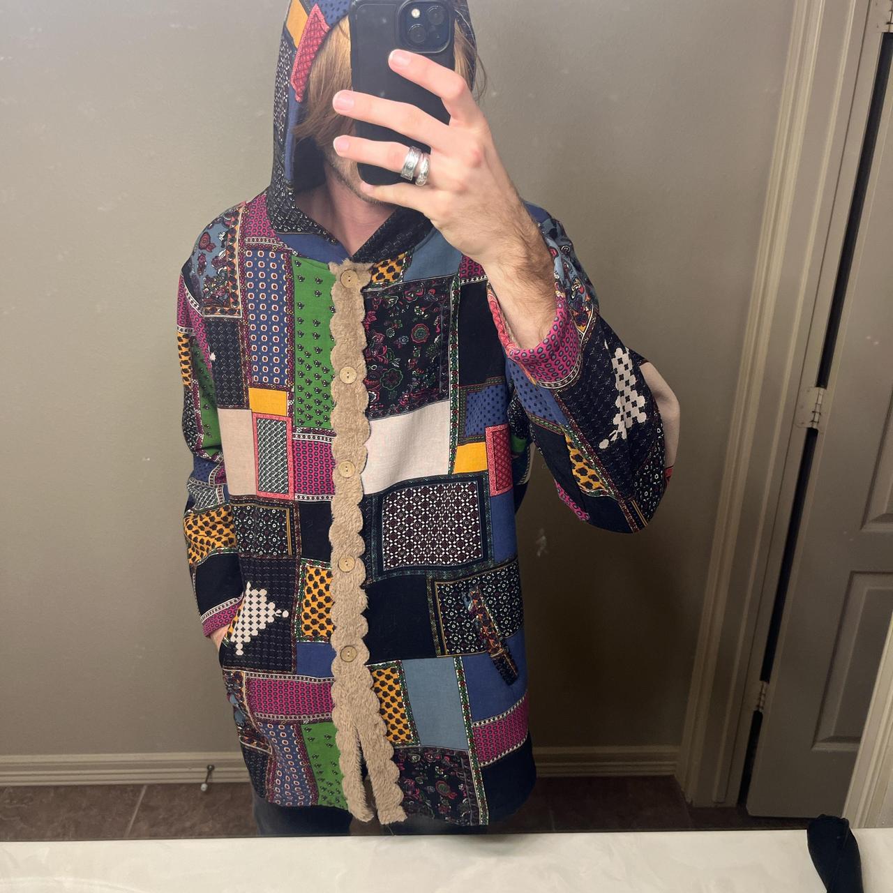 Men's Jacket - Multi - L – Patchwork patterned bu… - image 2