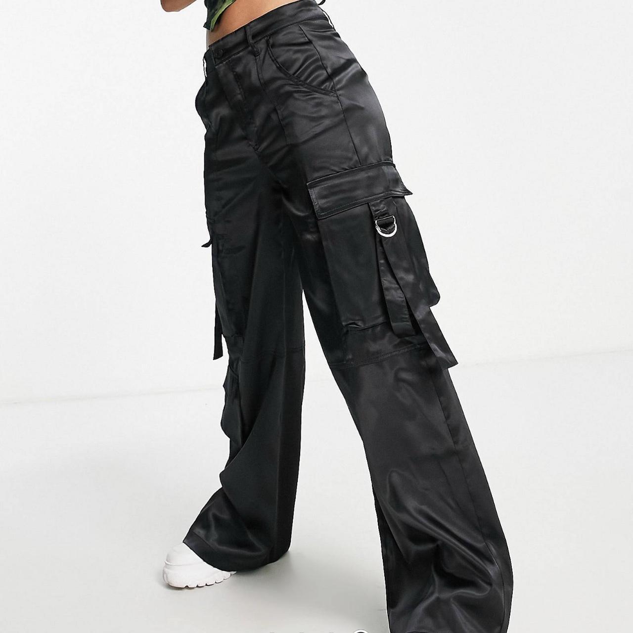 Black Cargo Pants Low Rise