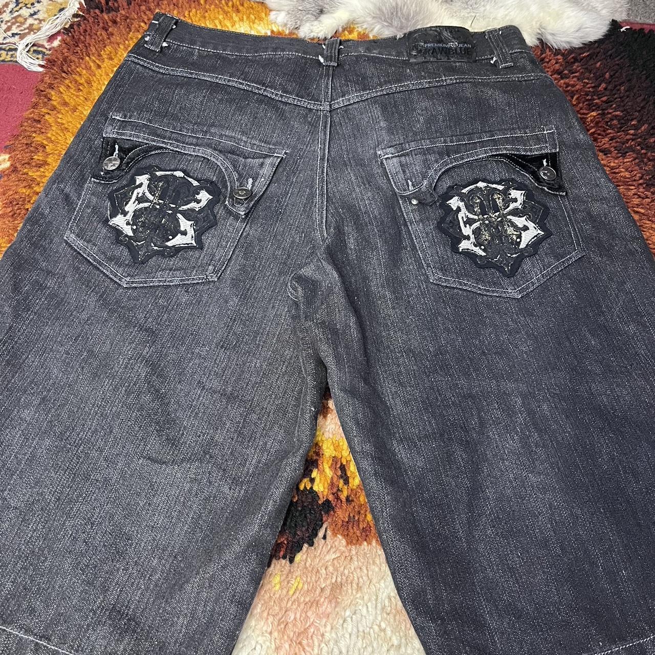 Raw blue denim jorts super sick One button on the... - Depop