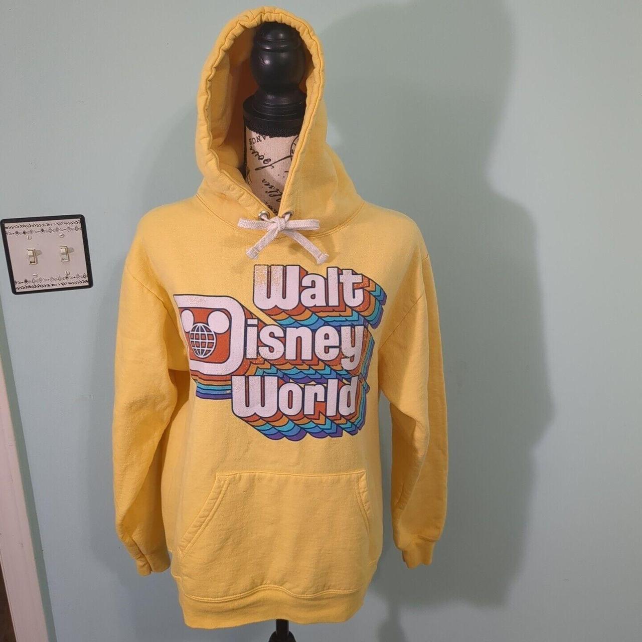 Disney vintage yellow selling walt disney world hoodie sweatshirt small