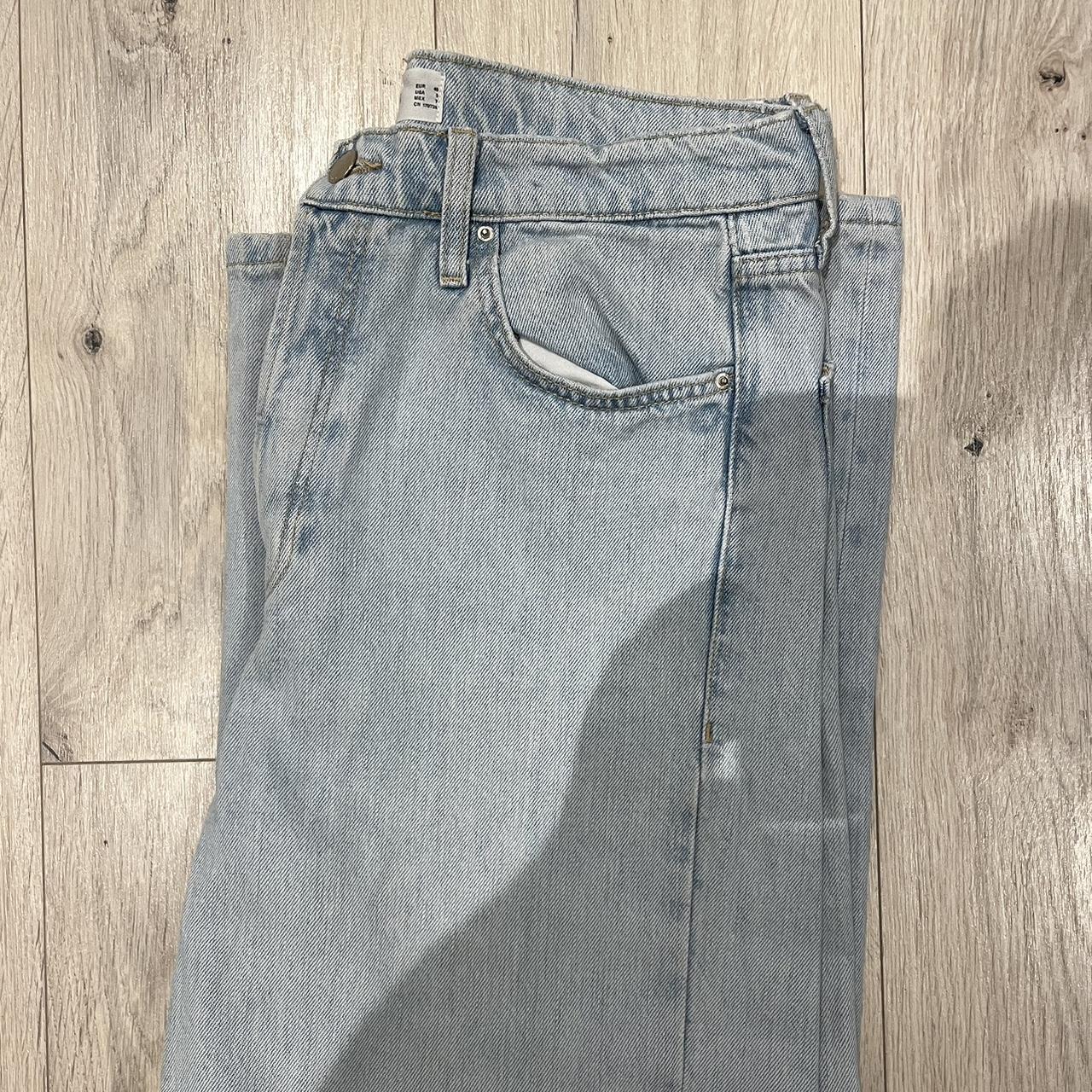 Mango Gabriela Light Blue Denim Wide Leg Jeans EUR... - Depop