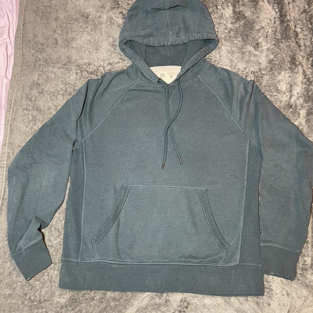 Champion Men's Blue and Green Hoodie | Depop