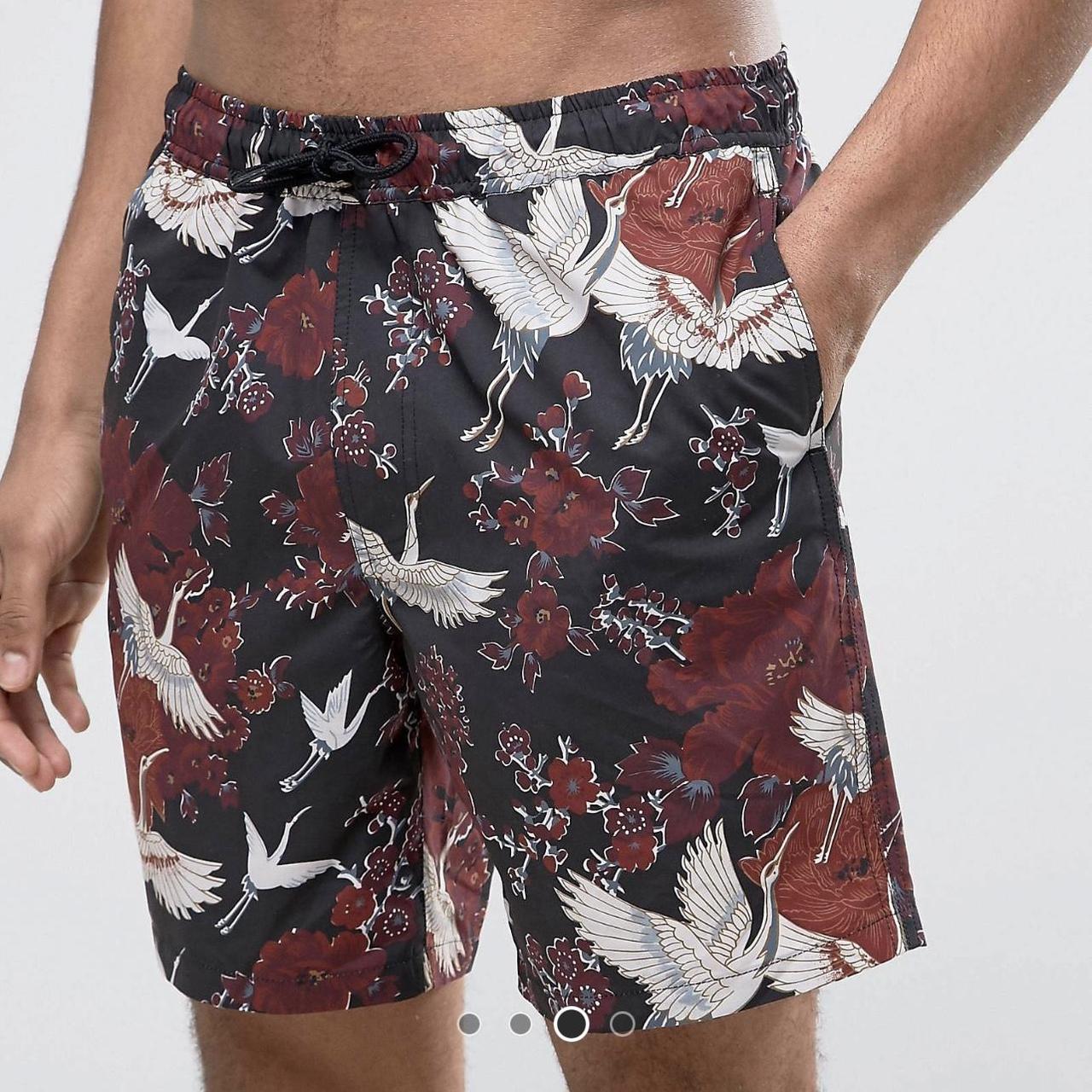 ASOS Men's Red and Black Swimbriefsshorts Depop