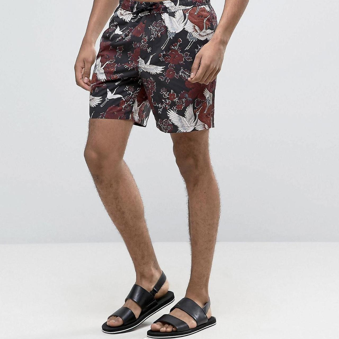 ASOS Men's Red and Black Swimbriefsshorts Depop