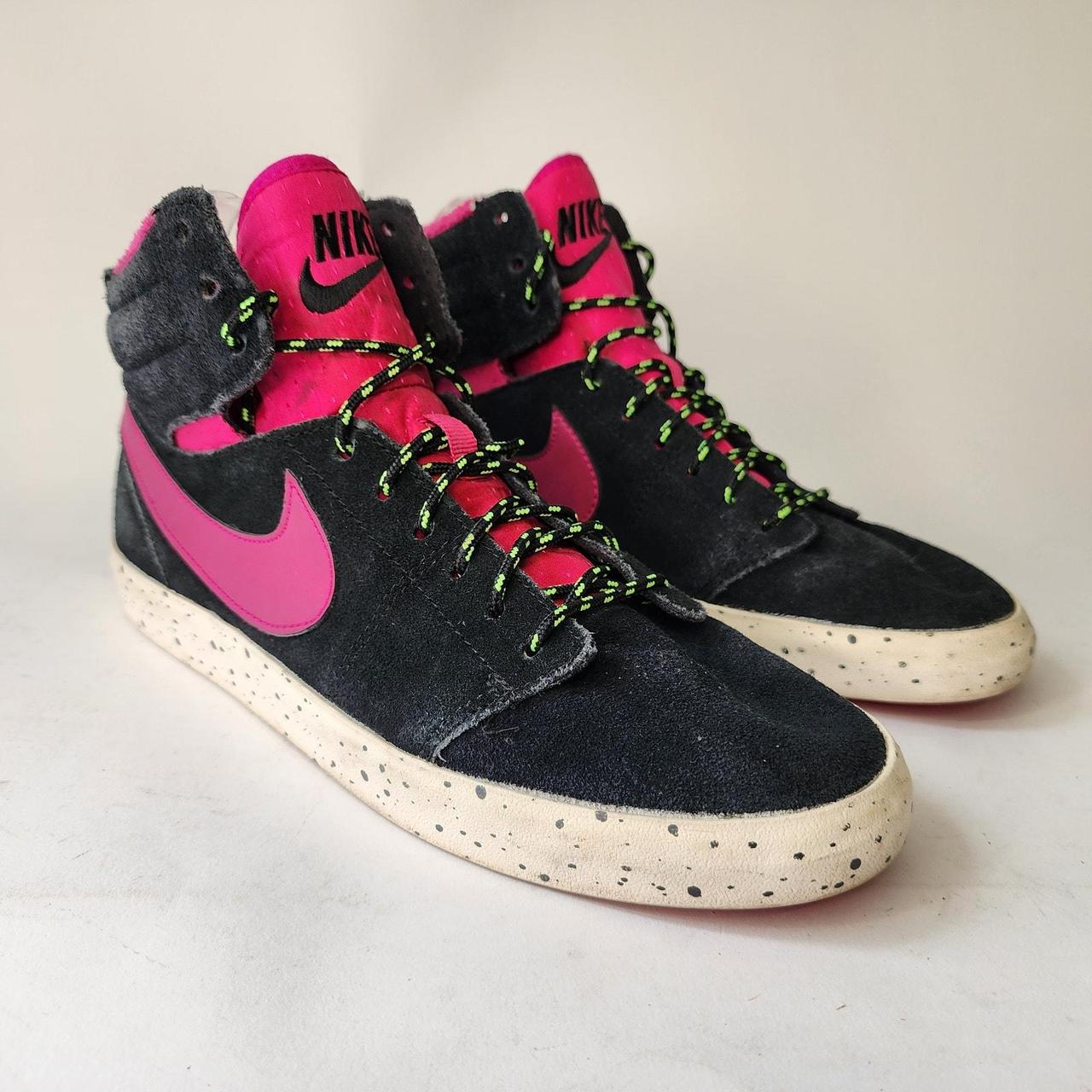 Nike Hally Hoop High-Top Sneakers, Black suede upper...