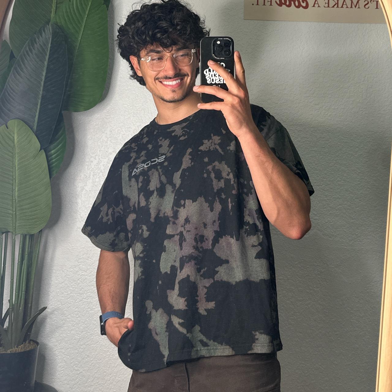 mens black tie dye shirt