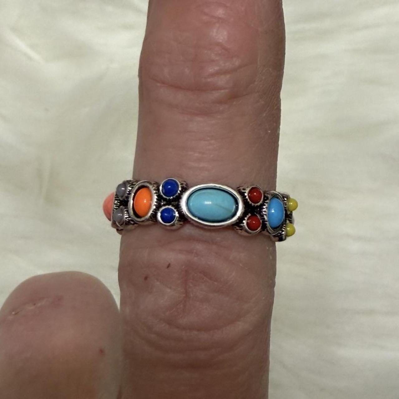 Women's Ring - Multi/Blue – Multicoloured gemston… - image 1
