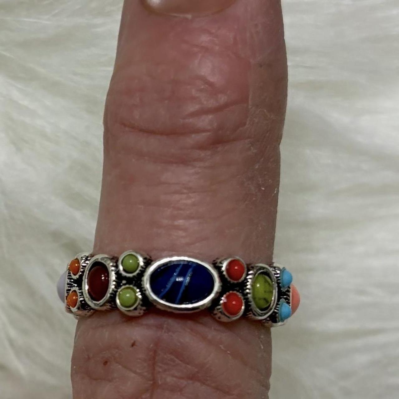 Women's Ring - Multi/Blue – Multicoloured gemston… - image 2