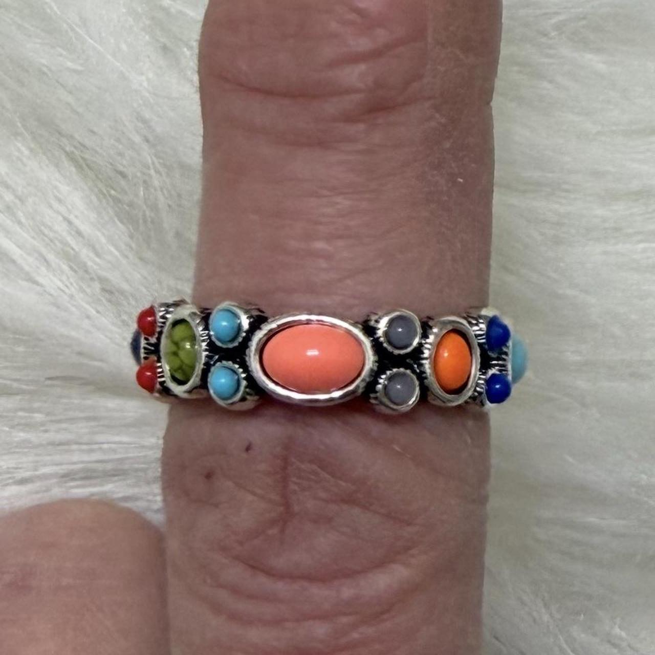 Women's Ring - Multi/Blue – Multicoloured gemston… - image 3