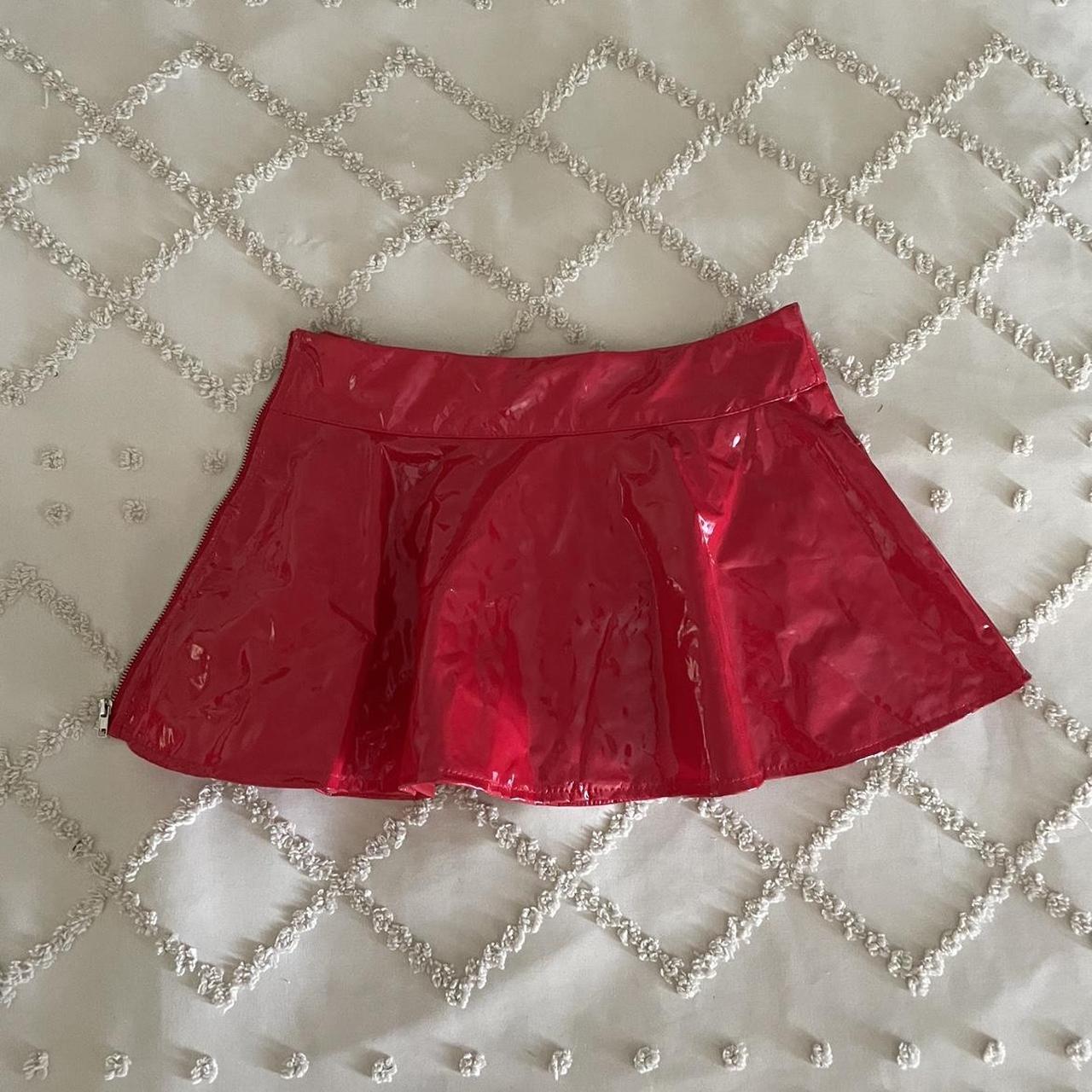 Iheartraves red cheeky mini skirt Size XS #rave - Depop