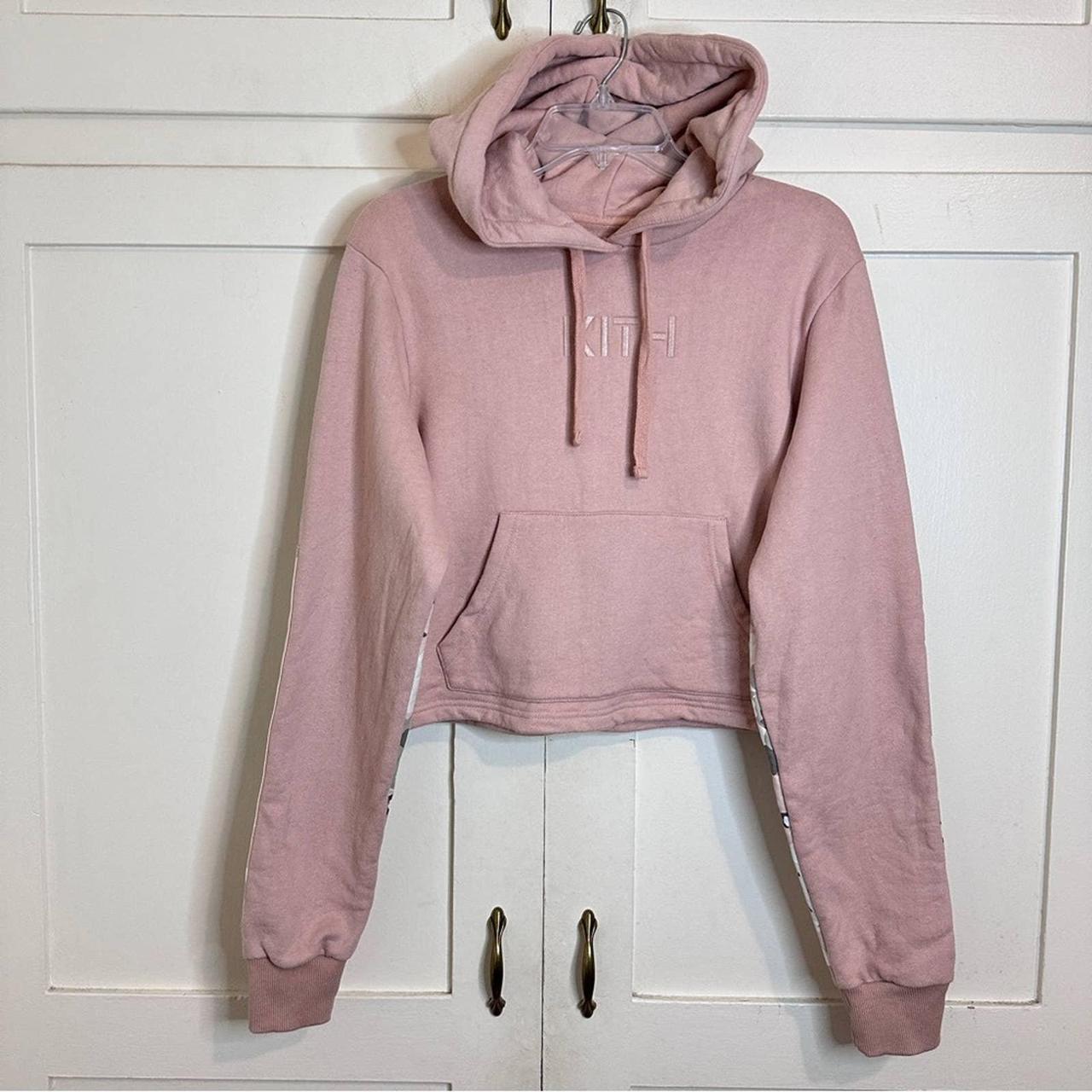 KITH Pink Camo Crop Hoodie Size Small Color Depop