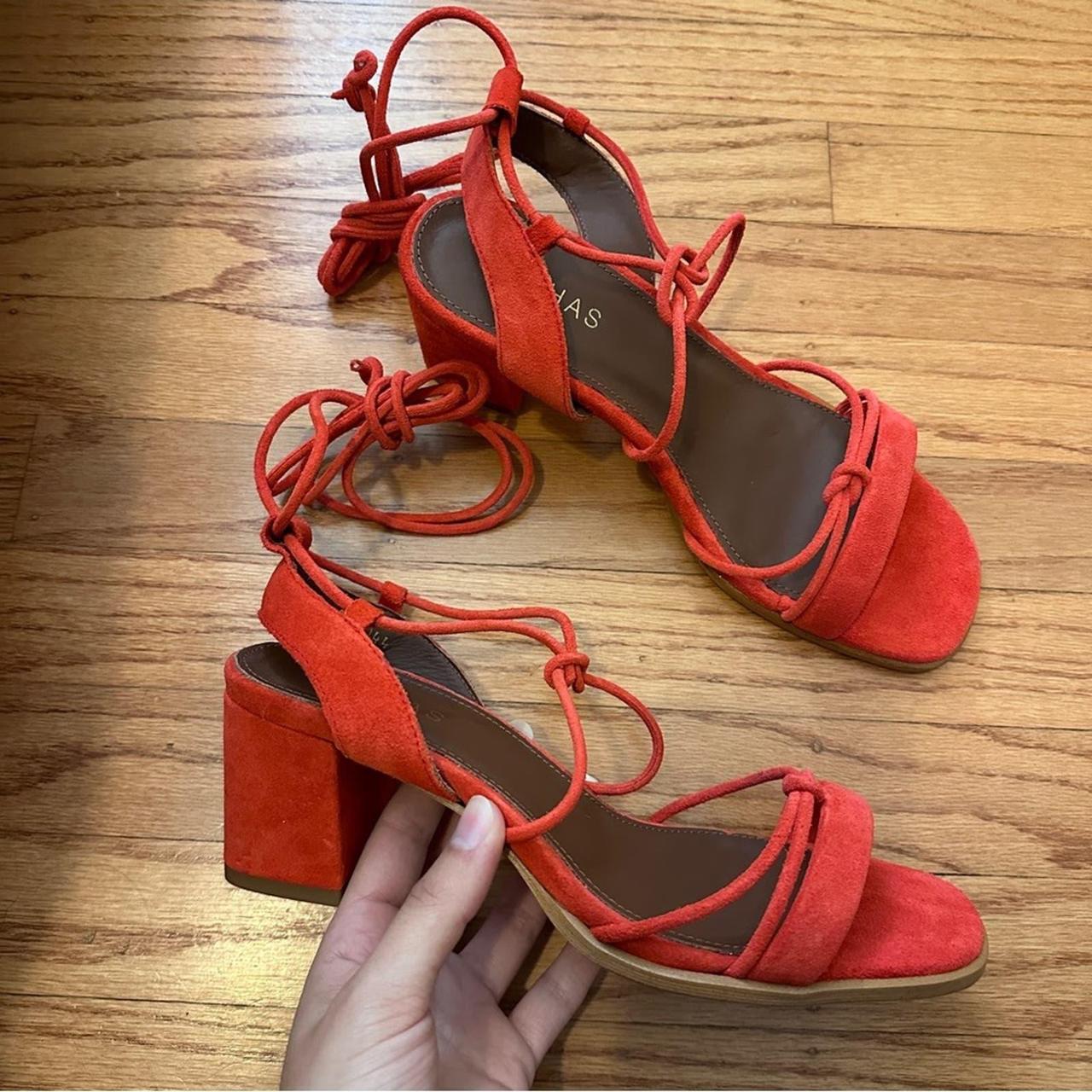 NEW Alohas Sophie Suede Strappy Sandals In Orange Depop