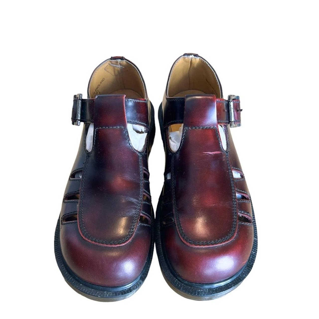 Dr. Martens Women's Burgundy and Red Sandals | Depop