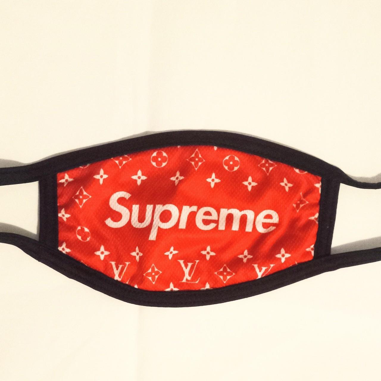 Red supreme-face-mask - Depop