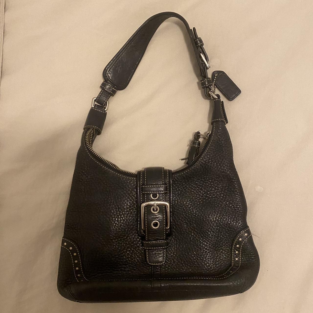 Vintage Coach Black leather shoulder bag #vintage... - Depop