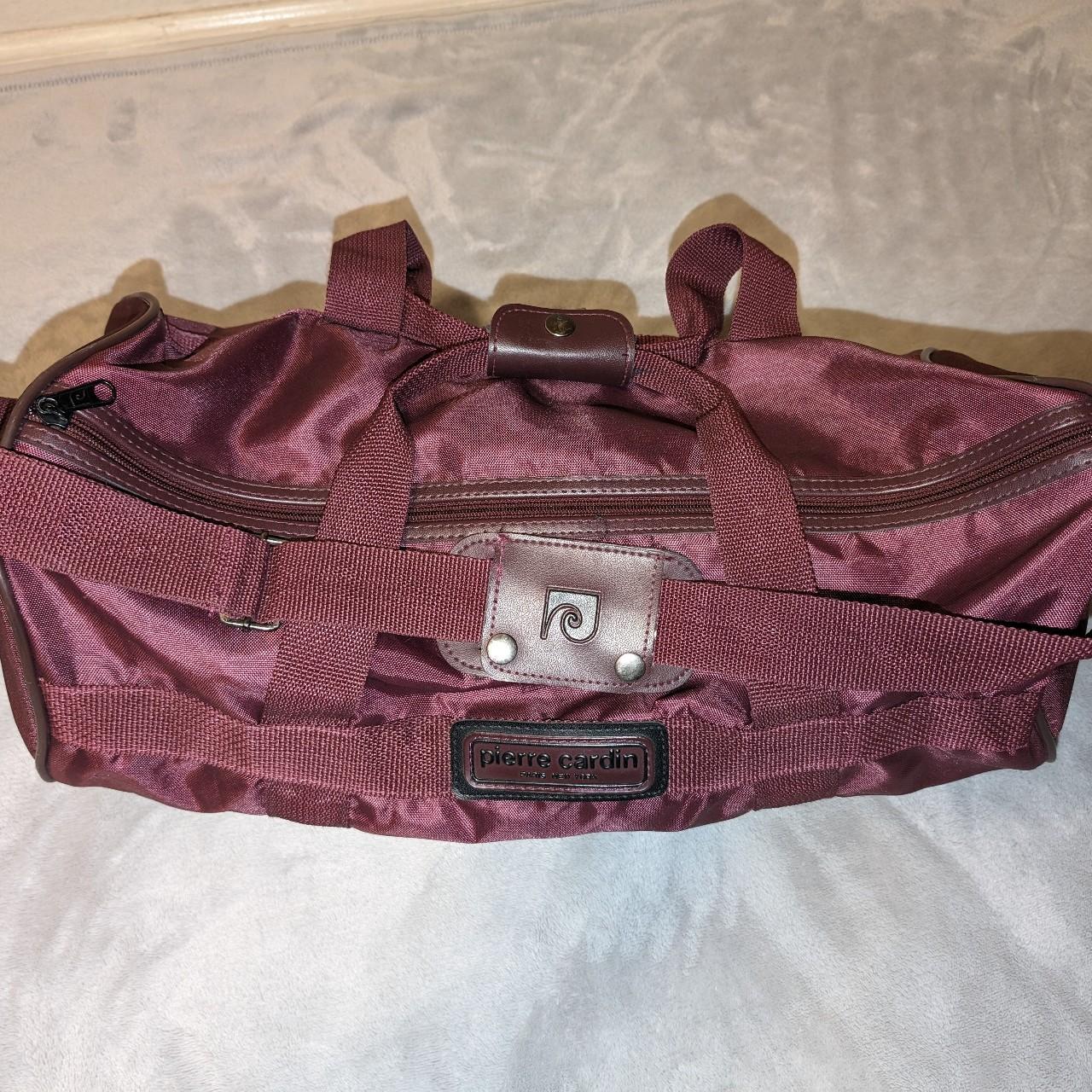 1980s Pierre Cardin duffel tote bag_ maroon. ... - Depop