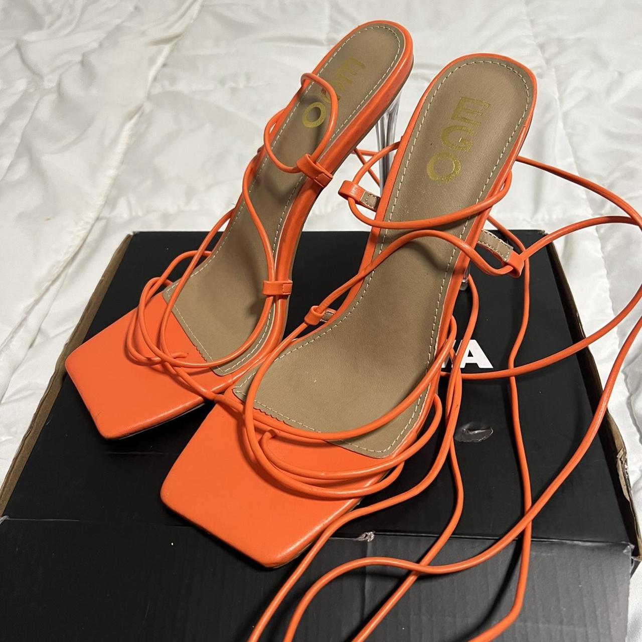 Orange wrap heels hot sale