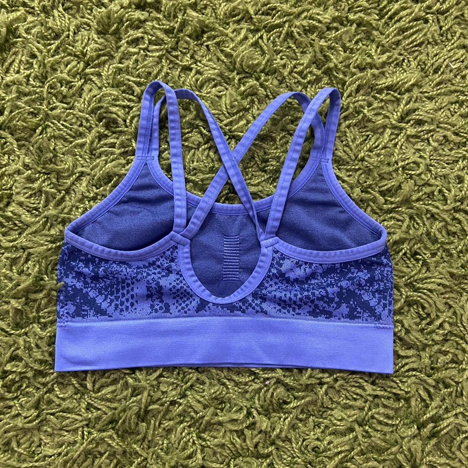 Blue and darker blue snake skin design sports bra - Depop
