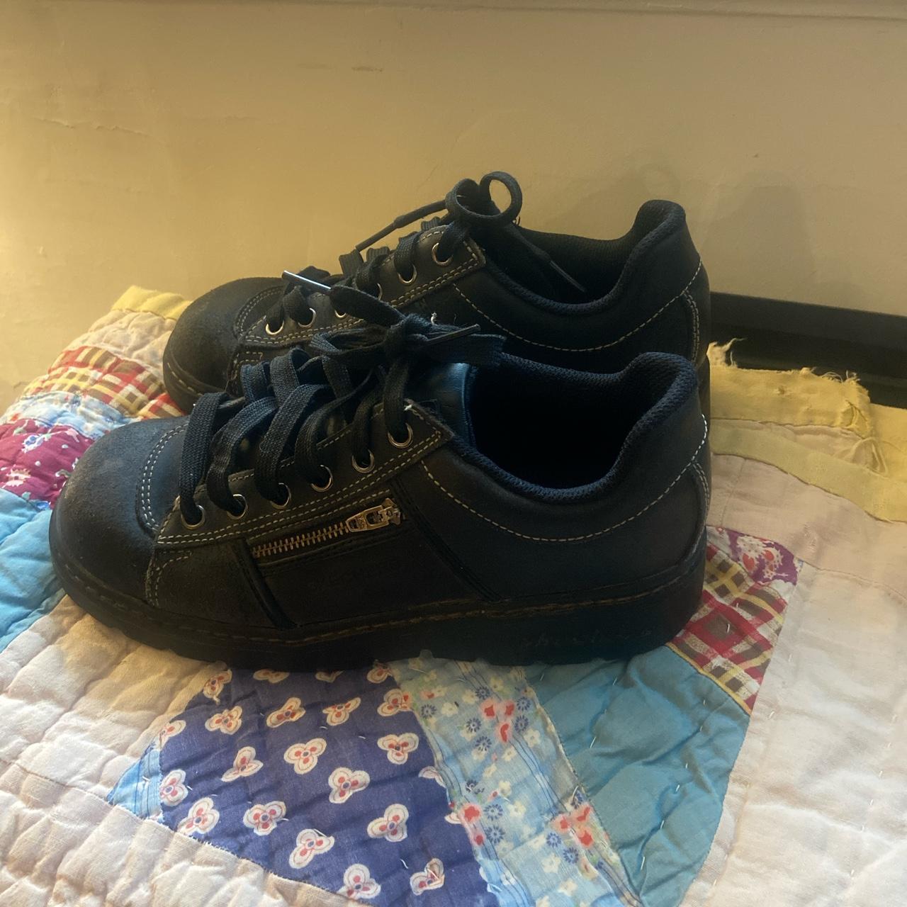 Black platform-sketchers - Depop