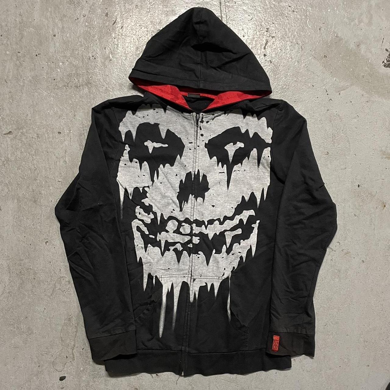 size small misfits zip up hoodie. crazy front print.... - Depop