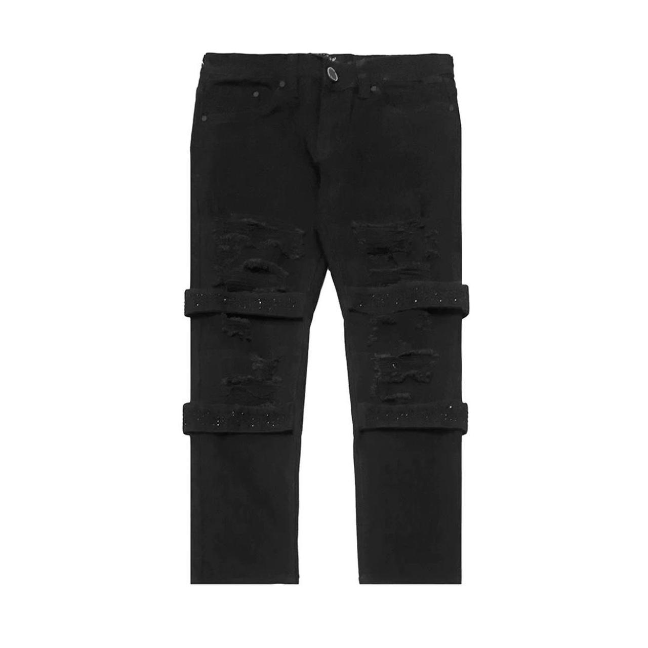 Men's Grey and Black Jeans | Depop