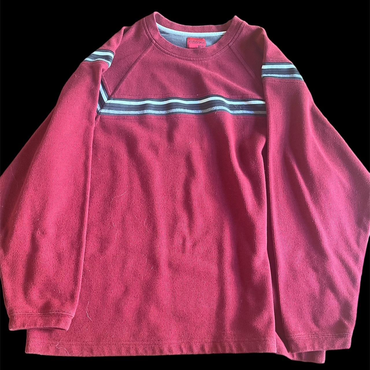 Extreme Fit Men's Red and Burgundy Jumper