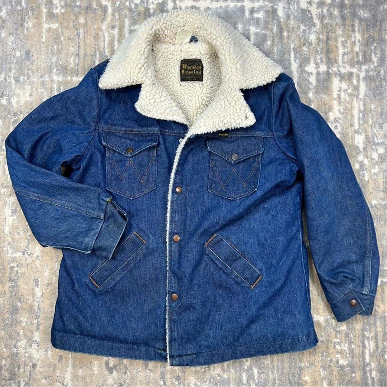 Vintage Wrangler Wrange Coat Sherpa Denim Jacket retail