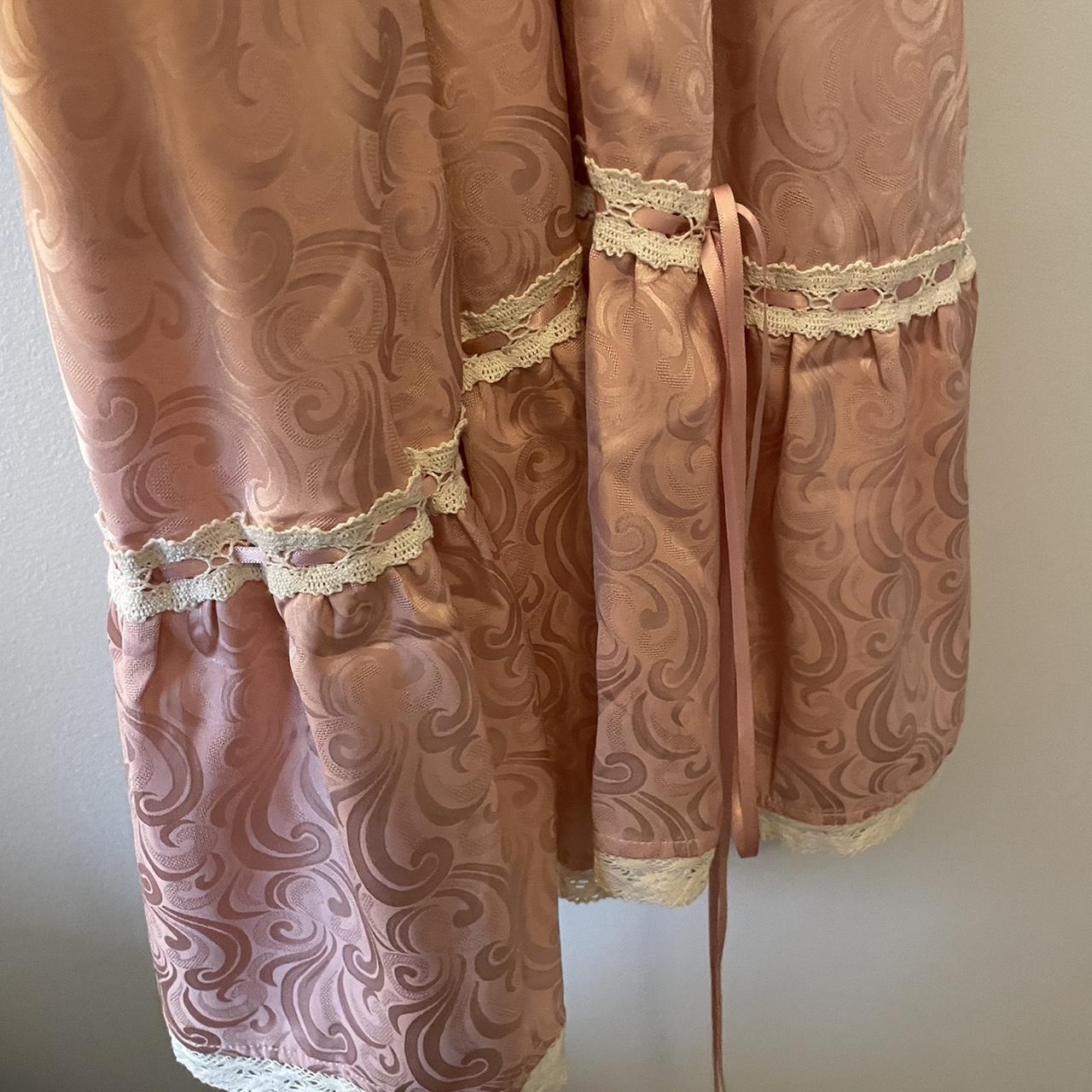 Pink lace trim midi dress Perfect condition, never... - Depop