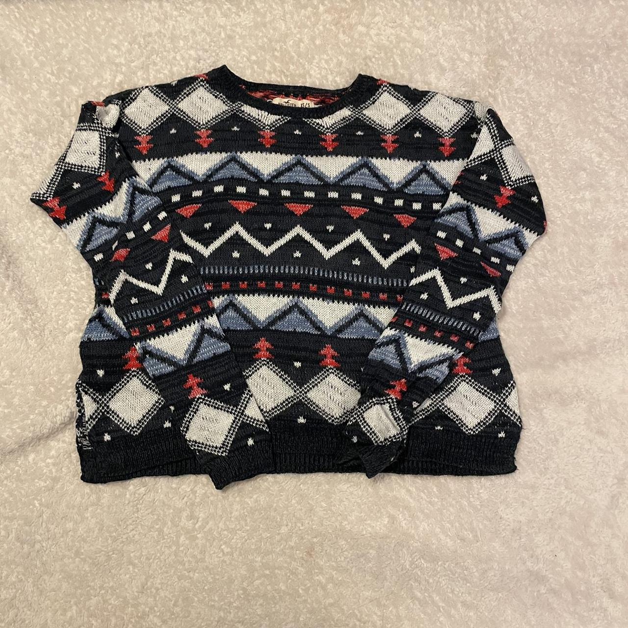 Hollister Christmas cropped sweater Size xs Worn a. Depop