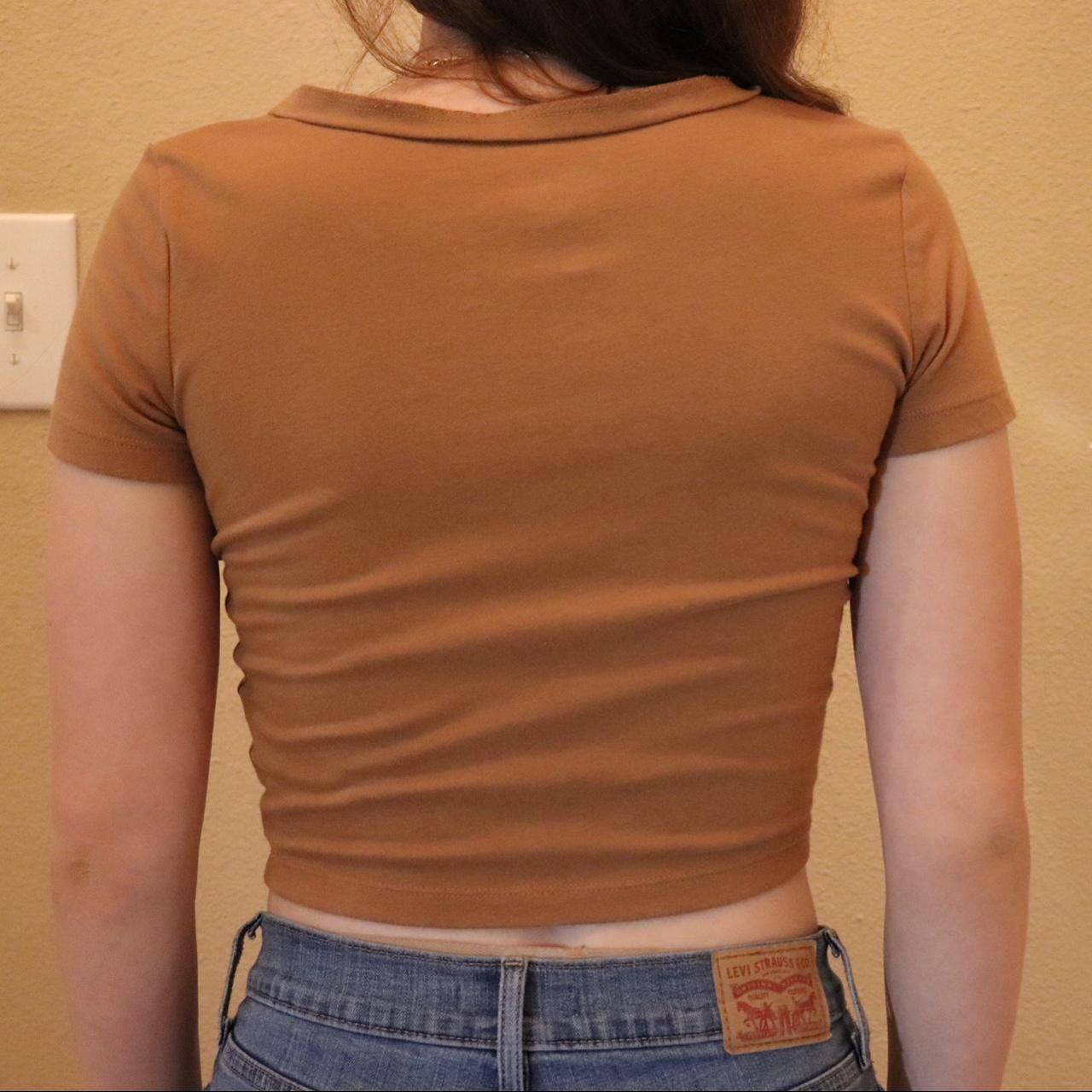 Wild fable brown crop top size small - Depop