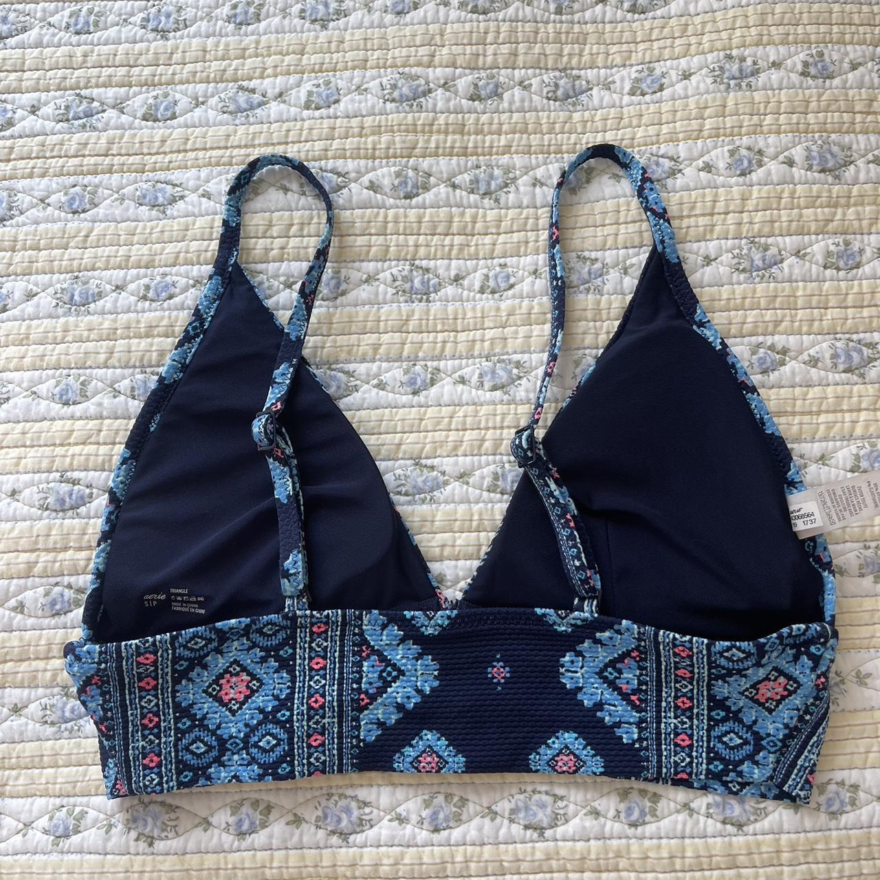 Aerie Women's Navy and Pink Bikiniandtankinitops Depop