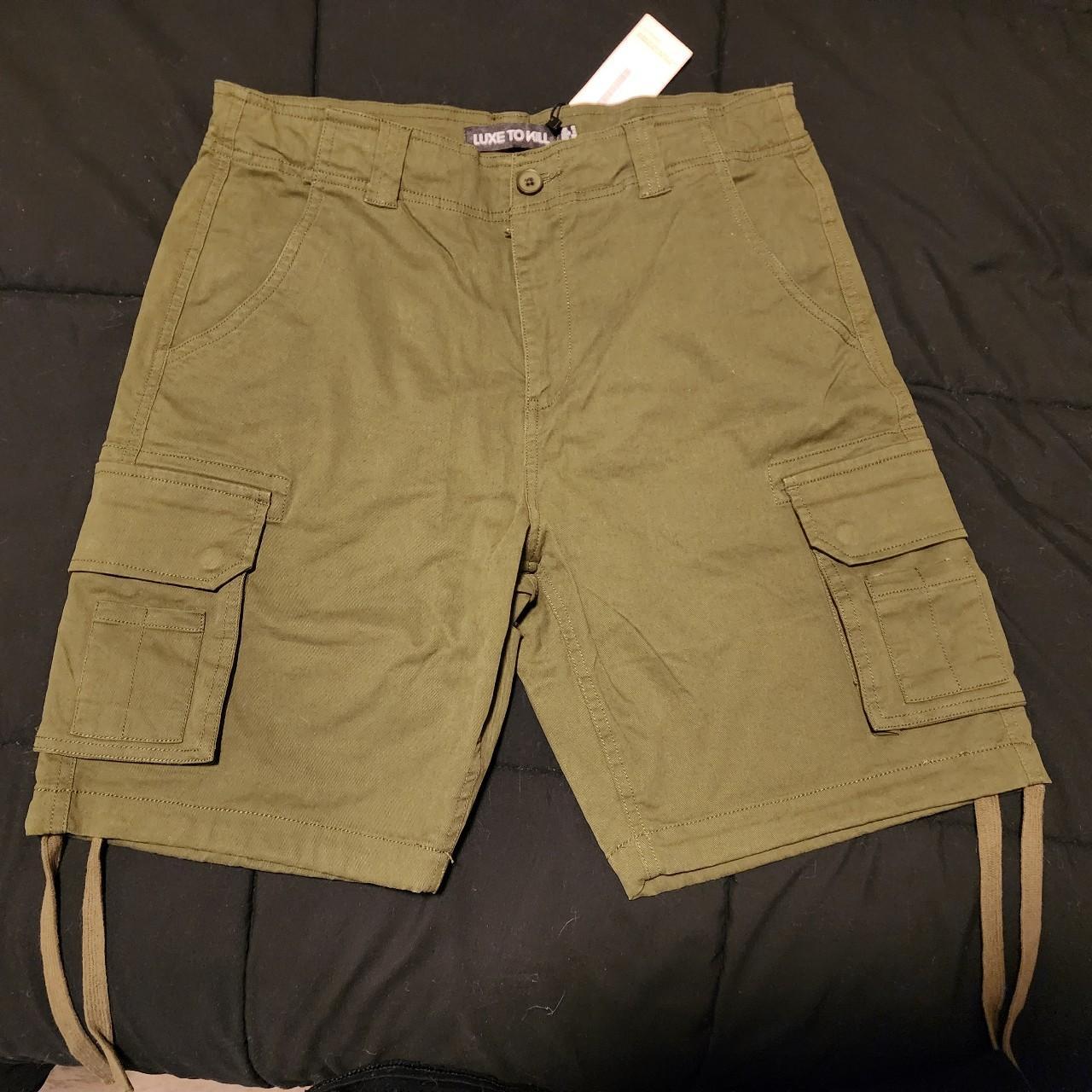 Women's Green and Khaki Shorts | Depop