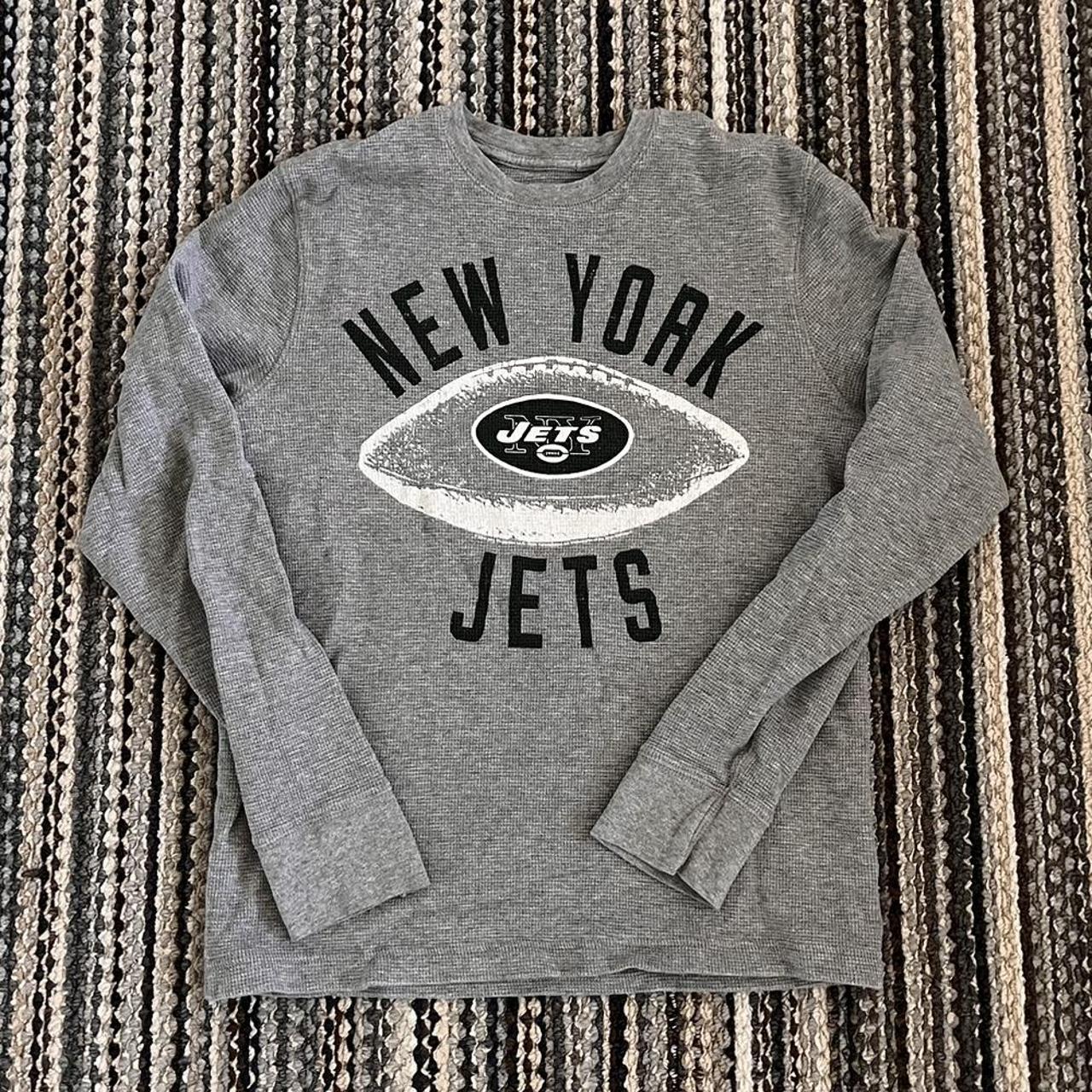 gray nfl new york jets long sleeve tag rubbed off - Depop