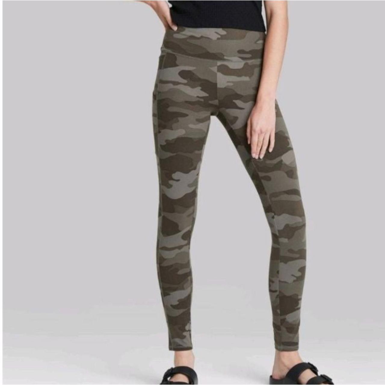 Women's High-Waisted Pocket Leggings Wild Fable Olive Green Size
