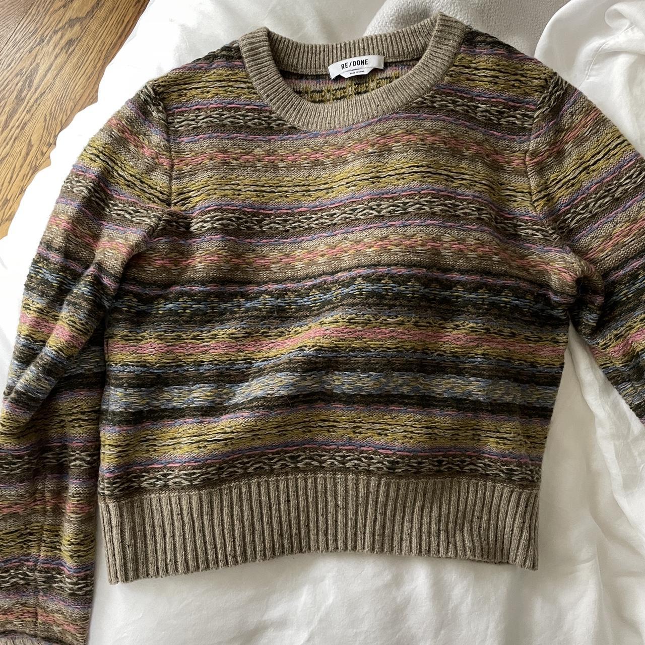 RE/DONE Women's Brown and Tan Jumper