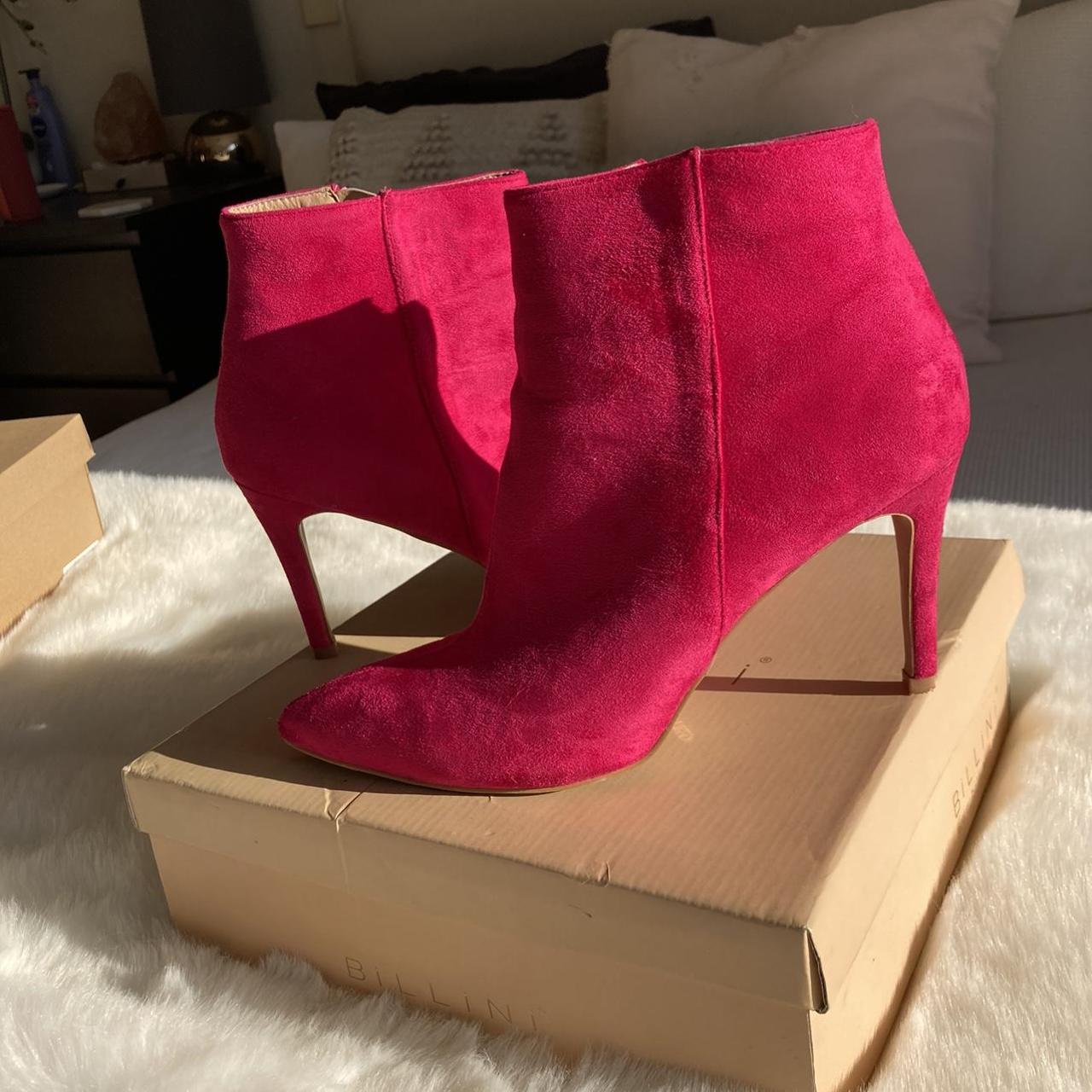 Billini hot pink suede stiletto booties or ankle... Depop