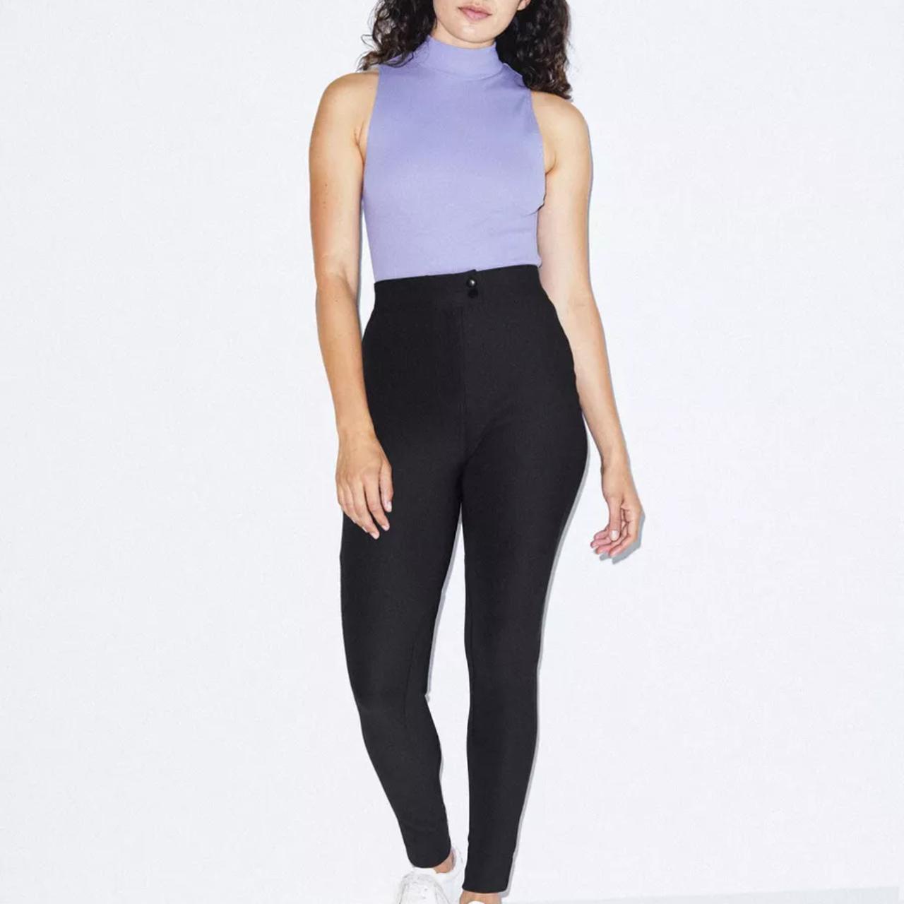 American Apparel Pant Black Ribbed High Waisted