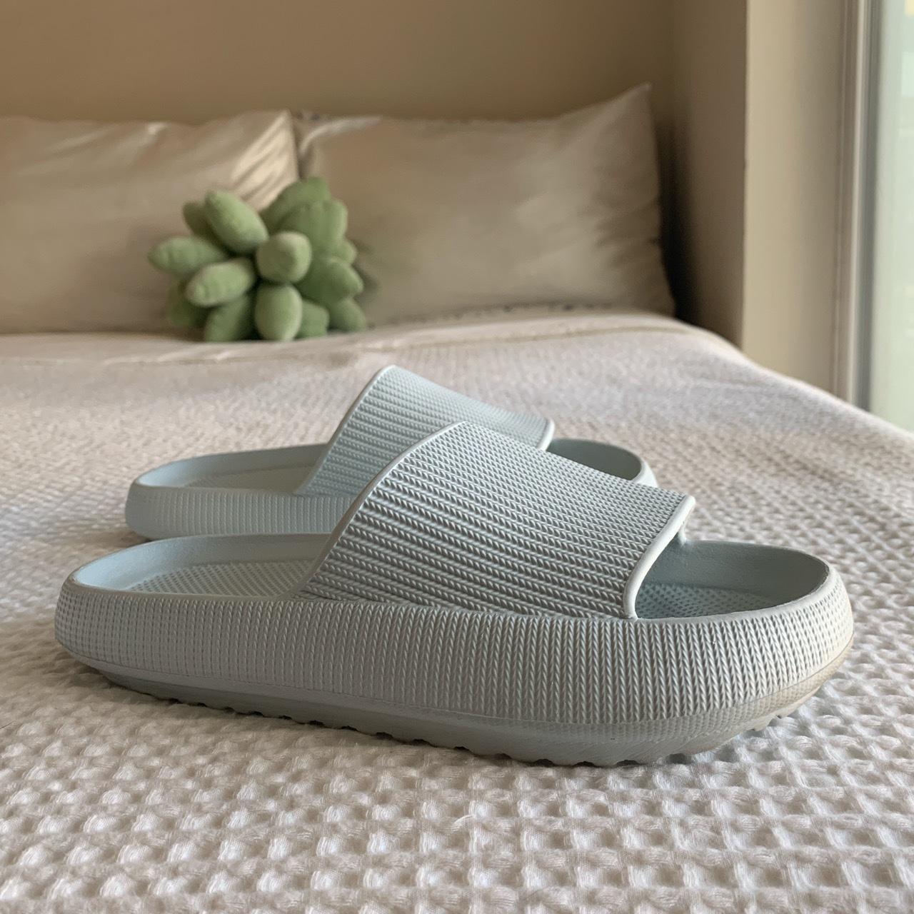Baby blue cloud slippers Really comfy just don’t... Depop